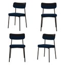 Ver imagem 1 de Kit com 4 Cadeiras para Sala de Jantar Mona Yescasa Azul/Corriente/Preto