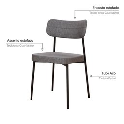 Kit com 4 Cadeiras para Sala de Jantar Mona Yescasa - 5