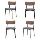 Ver imagem 1 de Kit com 4 Cadeiras para Sala de Jantar Mona Yescasa Cinza/Corriente/Caramelo