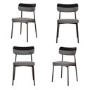 Ver imagem 1 de Kit com 4 Cadeiras para Sala de Jantar Mona Yescasa Cinza/Corriente/Preto