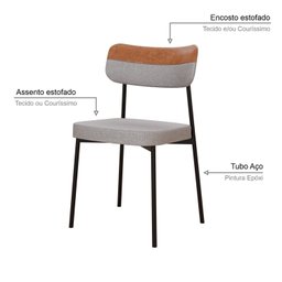 Kit com 4 Cadeiras para Sala de Jantar Mona Yescasa - 5
