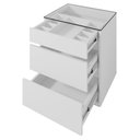 Ver imagem 3 de Mesa de Cabeceira Tampo de Vidro 50cm 3 Gavetas Belize C14 Branco - Mpozenato