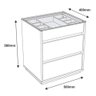 Mesa de Cabeceira Tampo de Vidro 50cm 3 Gavetas Belize C14 Branco - Mpozenato - 5