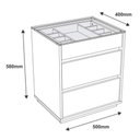 Ver imagem 5 de Mesa de Cabeceira Tampo de Vidro 50cm 3 Gavetas Belize C14 Branco - Mpozenato