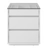 Mesa de Cabeceira Tampo de Vidro 50cm 3 Gavetas Belize C14 Branco - Mpozenato - 4