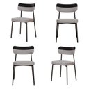 Ver imagem 1 de Kit com 4 Cadeiras para Sala de Jantar Mona Yescasa Cinza Corriente/Preto