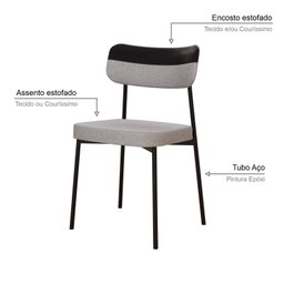 Kit com 4 Cadeiras para Sala de Jantar Mona Yescasa - 5