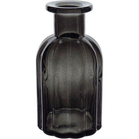 Vaso Decorativo Enfeite Casa Garrafa Home&co Vidro 14x7x7cm Fume