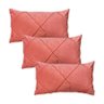 Kit 3 Capas para Almofada em Veludo Drapeada Retangular 60x40 Cor:rosa Coral - 1