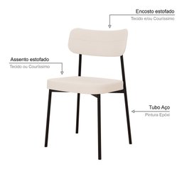 Kit com 4 Cadeiras para Sala de Jantar Mona Yescasa - 5