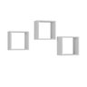 Kit 3 Nichos de Parede Decorativos Quadrado Branco - Ajl Móveis - 1