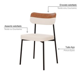 Kit com 4 Cadeiras para Sala de Jantar Mona Yescasa - 5