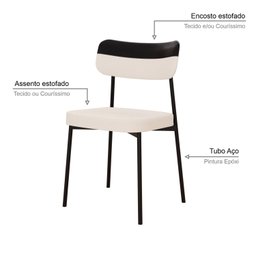 Kit com 4 Cadeiras para Sala de Jantar Mona Yescasa - 5