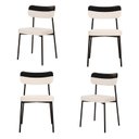 Ver imagem 1 de Kit com 4 Cadeiras para Sala de Jantar Mona Yescasa Branco/Palha Corriente/Preto