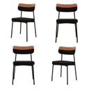 Ver imagem 1 de Kit com 4 Cadeiras para Sala de Jantar Mona Yescasa Preto/Caramelo