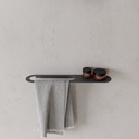 Ver imagem 2 de Prateleira e Toalheiro para Banheiro Preto Fosco Agata Grego Metal 60cm
