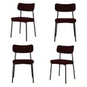 Ver imagem 1 de Kit com 4 Cadeiras para Sala de Jantar Mona Yescasa Vermelho/Bordô