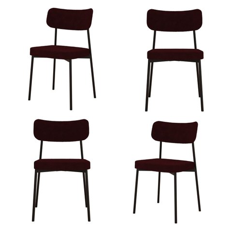 Kit com 4 Cadeiras para Sala de Jantar Mona Yescasa