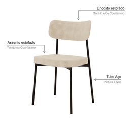 Kit com 4 Cadeiras para Sala de Jantar Mona Yescasa - 5