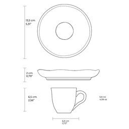 Conjunto com 6 Xícaras de Café com 6 Pires Bio Sereno - 7
