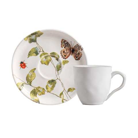Conjunto com 6 Xícaras de Café com 6 Pires Bio Sereno