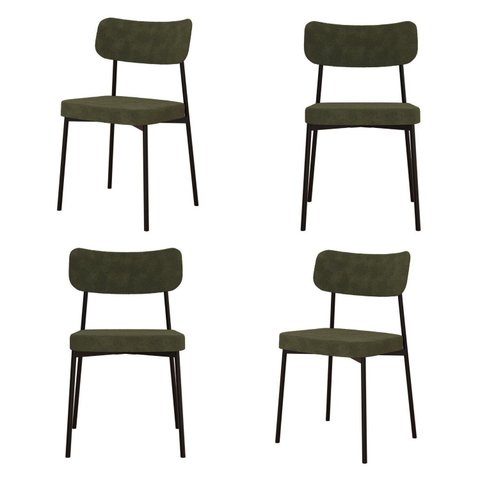 Kit com 4 Cadeiras para Sala de Jantar Mona Yescasa Verde/Alga