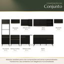 Ver imagem 6 de Armário Cozinha Modulada Completa de Canto 8 Peças Florença Multimóveis MP2446 Preto