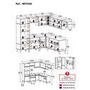 Ver imagem 4 de Armário Cozinha Modulada Completa de Canto 8 Peças Florença Multimóveis MP2446 Preto