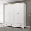 Ver imagem 7 de Guarda Roupa 4p 2g Madeira Maciça 176 Cm 9105 Branco Freijo Milani Store