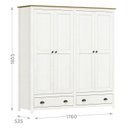 Ver imagem 4 de Guarda Roupa 4p 2g Madeira Maciça 176 Cm 9105 Branco Freijo Milani Store