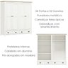 Guarda Roupa 4p 2g Madeira Maciça 176 Cm 9105 Branco Freijo Milani Store - 3