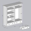 Ver imagem 6 de Guarda Roupa 4p 2g Madeira Maciça 176 Cm 9105 Branco Freijo Milani Store