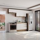 Ver imagem 1 de Armário de Cozinha Completa 100% Mdf 280cm Nogueira/branco Celeste Kappesberg