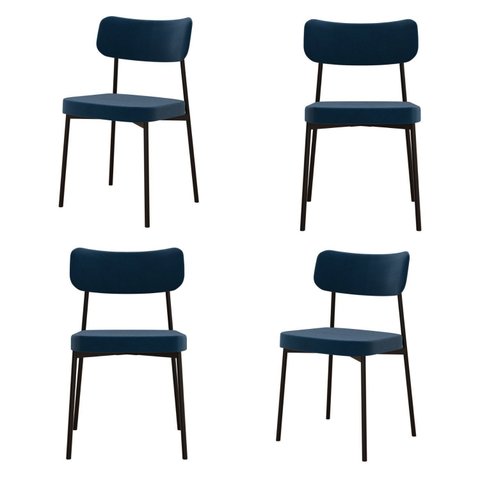 Kit com 4 Cadeiras para Sala de Jantar Mona Yescasa Azul