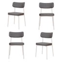 Ver imagem 1 de Kit com 4 Cadeiras para Sala de Jantar Mona Yescasa Cinza/Corriente/Branco