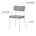 Ver imagem 5 de Kit com 4 Cadeiras para Sala de Jantar Mona Yescasa Cinza Corriente/Branco