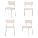 Ver imagem 1 de Kit com 4 Cadeiras para Sala de Jantar Mona Yescasa Branco/Palha Corriente