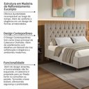 Ver imagem 5 de Cabeceira em Madeira Maciça Estofada com Botões Capitonê King Charlotte Espresso Móveis