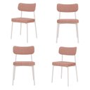 Ver imagem 1 de Kit com 4 Cadeiras para Sala de Jantar Mona Yescasa Rosa/Linked/Branco