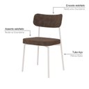 Ver imagem 5 de Kit com 4 Cadeiras para Sala de Jantar Mona Yescasa Marrom/Castor/Branco