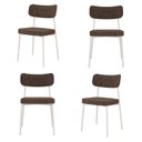 Ver imagem 1 de Kit com 4 Cadeiras para Sala de Jantar Mona Yescasa Marrom/Castor/Branco