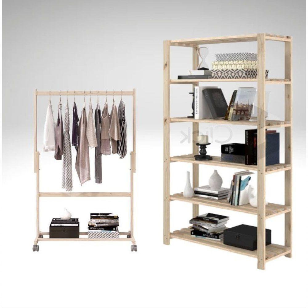 Conjunto De Móveis Arara + Sapateira Para Varanda Para Caixa Organizadora - 6