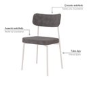 Ver imagem 5 de Kit com 4 Cadeiras para Sala de Jantar Mona Yescasa Cinza/Boucle Nuvem/Branco