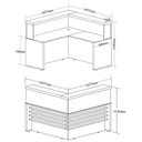 Ver imagem 3 de Balcão para Atendimento Recepção em L com 2 Gavetas 147,7x147,7cm Artany