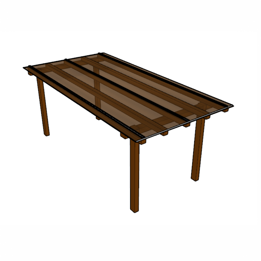 Cobertura Policarbonato Alveolar 2,00m x 6,00m - Bronze 4mm