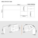 Ver imagem 7 de Mesa de Escritório Escrivaninha com Tampo Giratório para Computador Home Office 2 Gavetas Preta