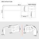 Ver imagem 7 de Mesa de Escritório Escrivaninha com Tampo Giratório para Computador Home Office 2 Gavetas Preta