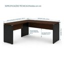 Ver imagem 2 de Mesa em "L" (Mesa 1,50m + Mesa Auxiliar) - s/ Gavetas - Workstart - Marsala / Preto - 23476