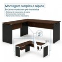 Ver imagem 6 de Mesa em "L" (Mesa 1,50m + Mesa Auxiliar) - s/ Gavetas - Workstart - Marsala / Preto - 23476