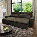 Ver imagem 1 de Sofá Retrátil Reclinável Amsterdam 2,10m Suede Velut Molas no Assento - King House
